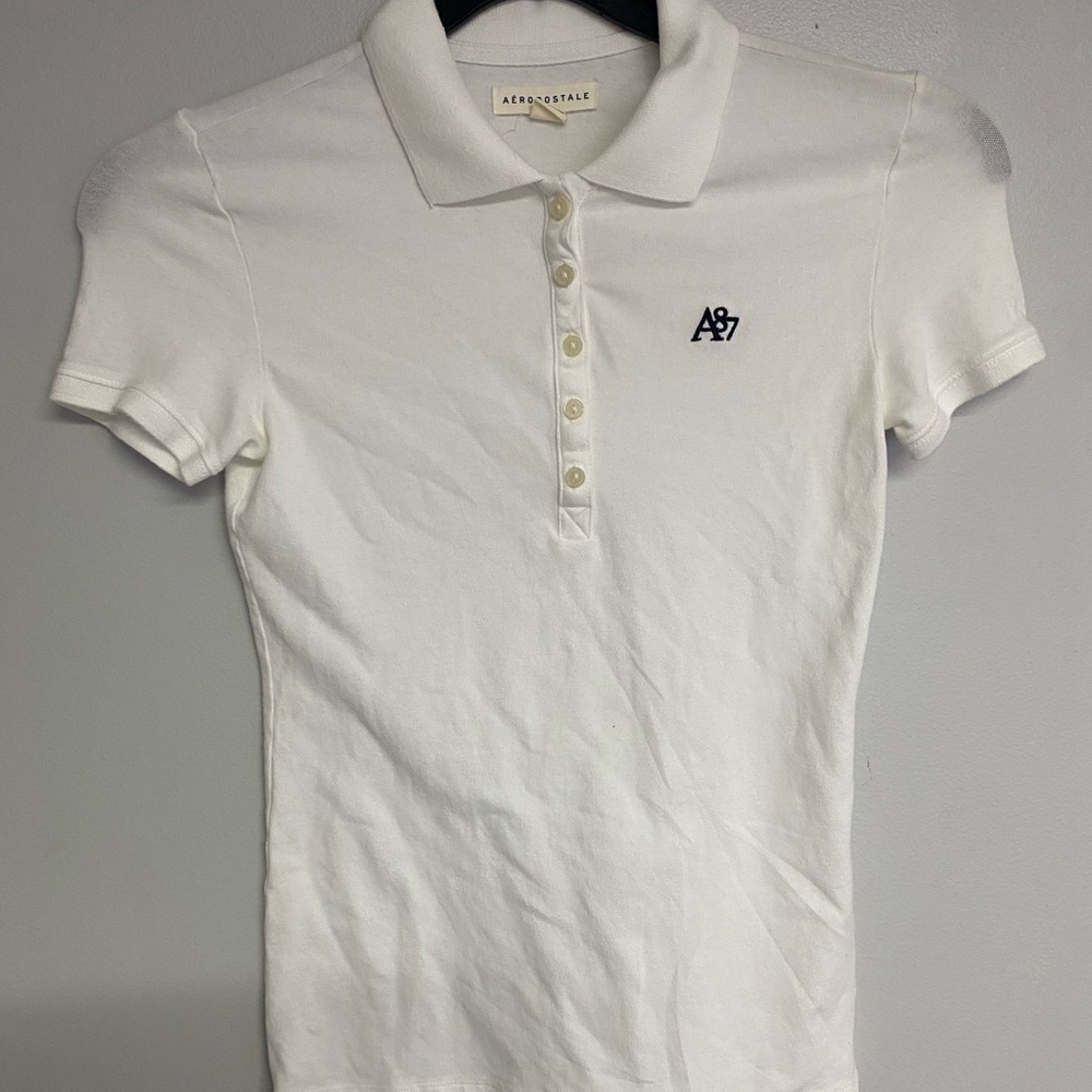 White polo button down